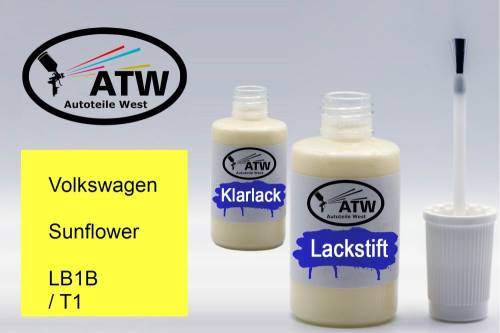 Volkswagen, Sunflower, LB1B / T1: 20ml Lackstift + 20ml Klarlack - Set, von ATW Autoteile West.